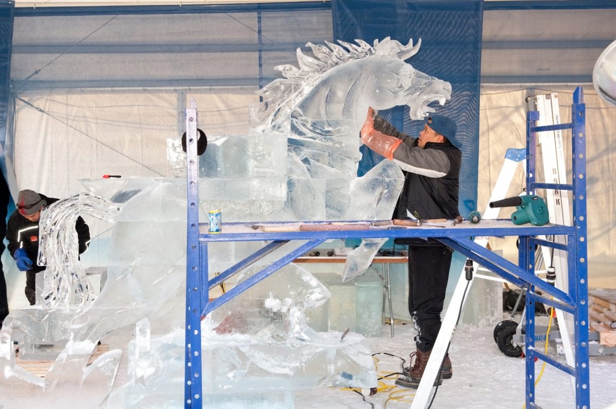 Watch ice artisans during the Downtown New York Rentals