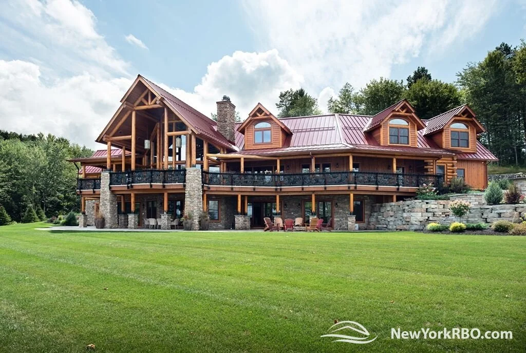 The Best Adirondack Vacation Rentals for Large Families and Groups of 10 or More! 13 660 - Majestic Lodge, Lake Front, Panoramic Deck w Views Access to Lake, Private Beach, Docking