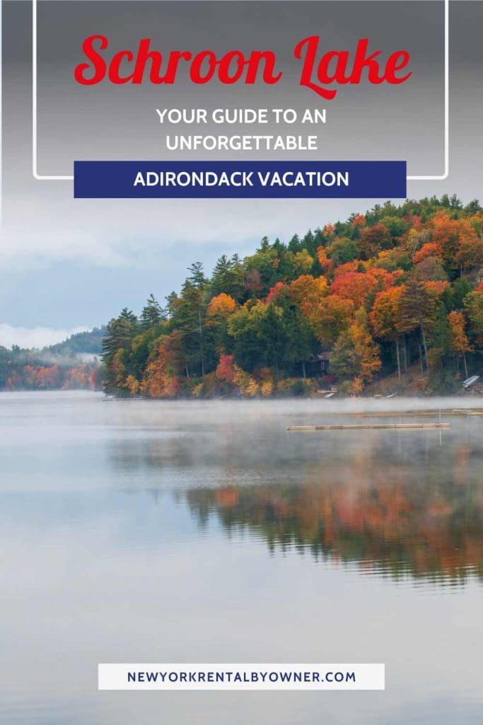 Swimming area at Schroon Lake with calm water and Adirondack mountain views
