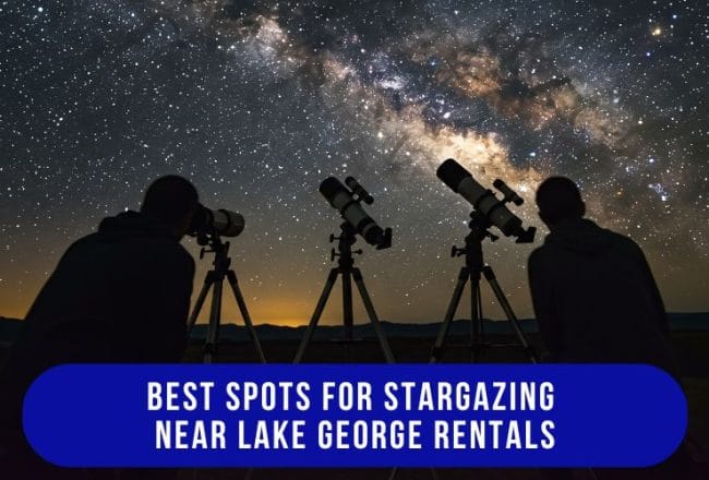 Best Spots for Stargazing Near Lake George Rentals 4 Night sky with telescopes showing best spots for stargazing near Lake George rentals under the Milky Way
