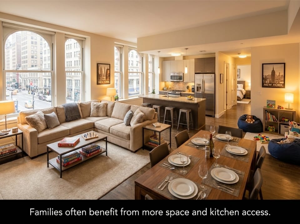 Best Places to Stay in New York for Tourists (Complete Area Guide) 5 best places to stay in new york city for families rental interior