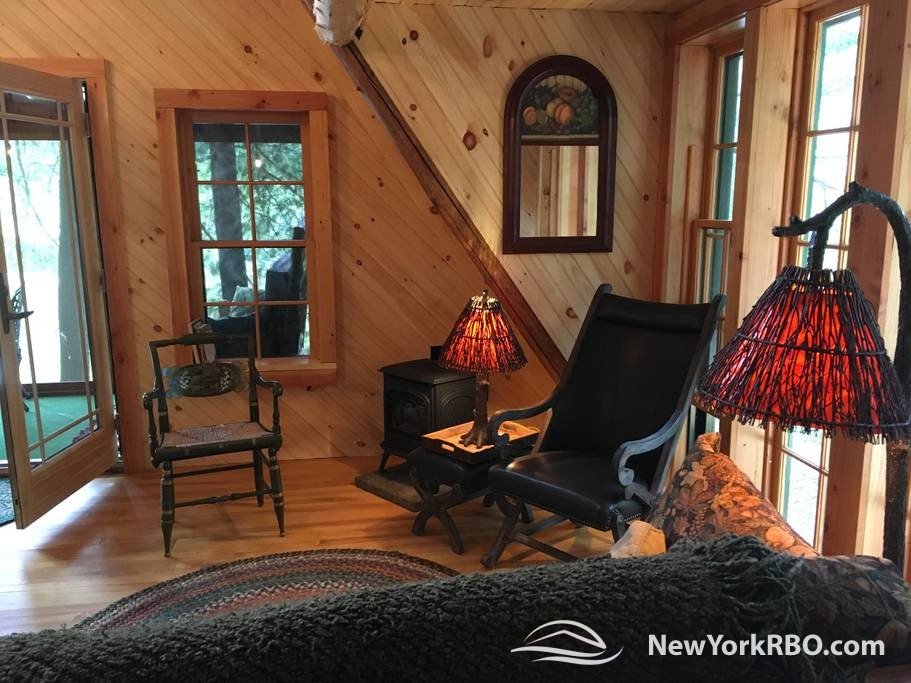 Cozy riverside Adirondack Cabin on Private Wooded 80 Acres, Potsdam  Vacation Cabin | New York Rental By Owner